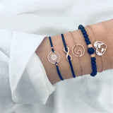 Fashion Women Bracelet Set Bohemia Jewelry Vintage Boho Turtle Map Charm Bracelets & Bangles For Girl Bead Chain Accessories